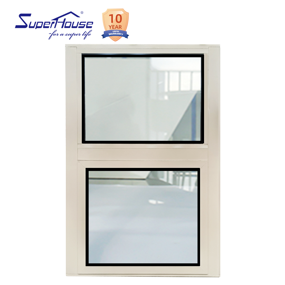 Superhouse American Hurricane Impact Resistant Aluminium Double Tempered Glass Sash Window Single Hung Window