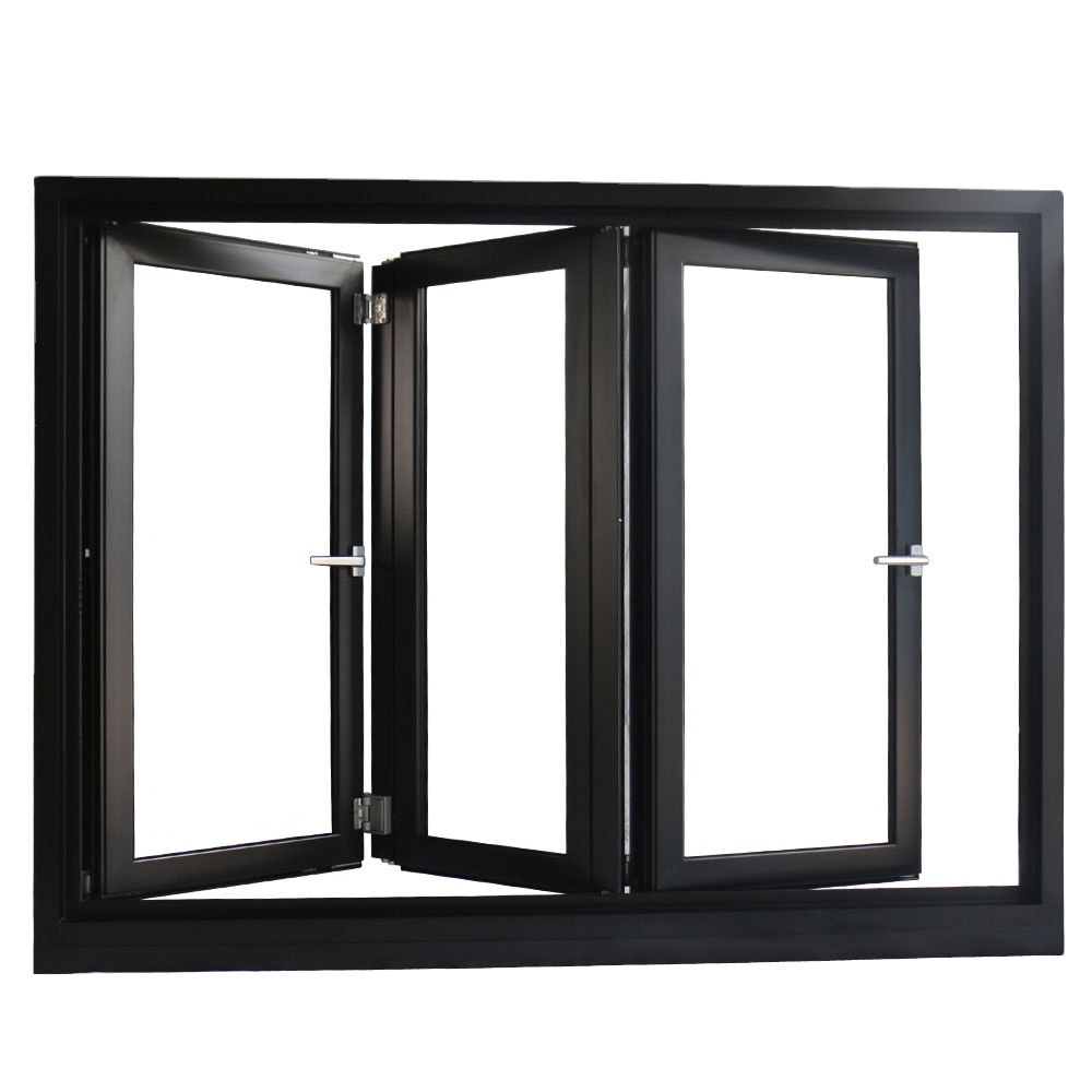 NOA Hurricane Impact windows Aluminium Tempered Glass Bi Folding Window for Prefab House With Wide Field of View