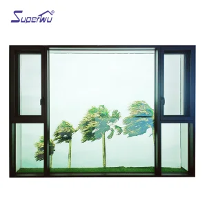Superhouse High Performance Corrosion Resistant for Luxury Villas Commercial Office Building Black Aluminum Tilt Turn Window