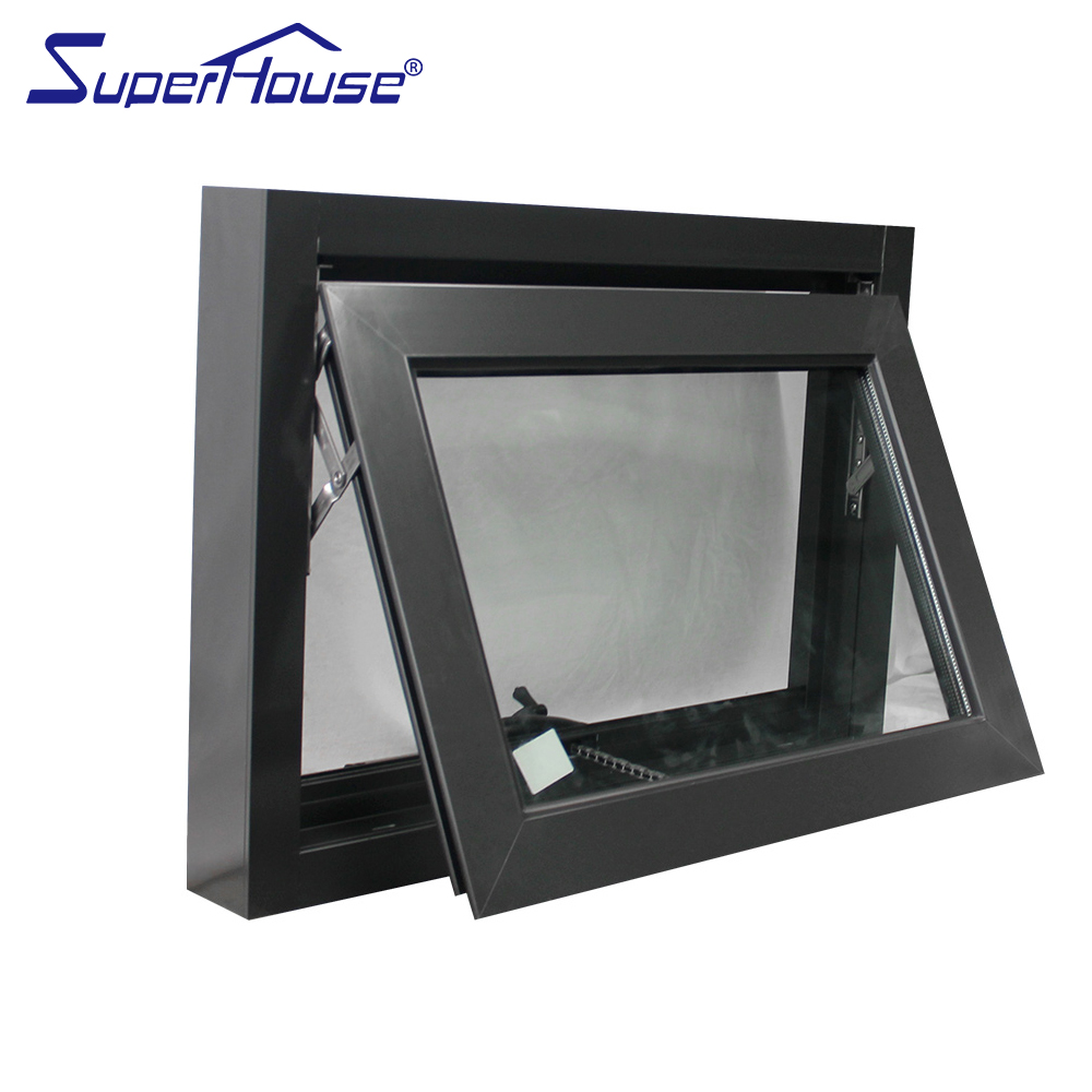Commercial Florida Certified Crank Awning Window Hurricane Impact Multi-point Lock Waterproof Windproof For Apartment Projects