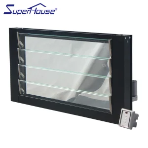 Florida NOA DBPR Modern Design Fixed Window Louver Window With Electrical Motor Glass Louver Window Blind Window
