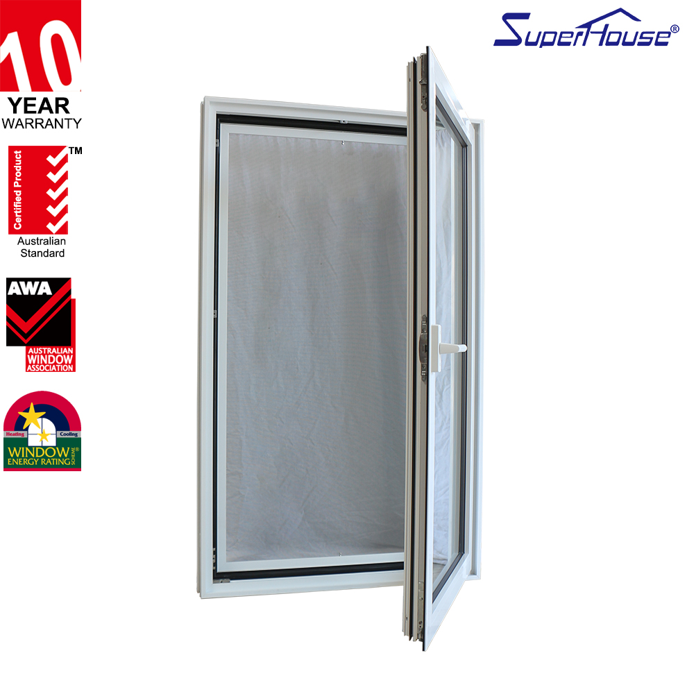 Superhouse High Quality for Houses Waterproof With Stainless Steel Screen Aluminium Tilt and Turn Window