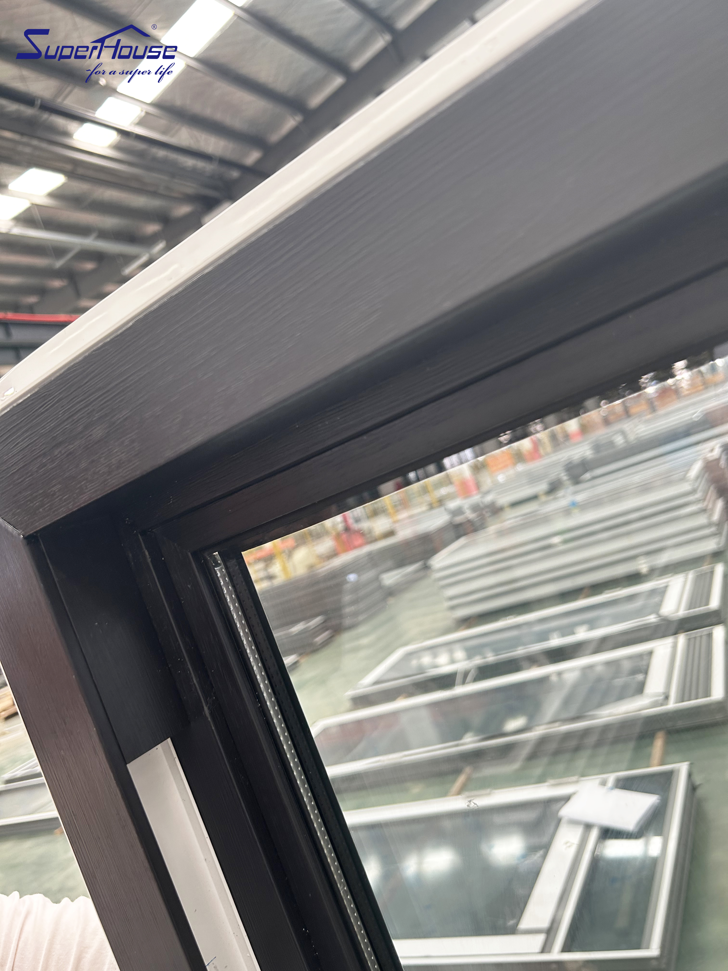 Selling at Half Price Ready to Ship Black PVC Double Glass Hung Windows With Nail Fin for Direct Installation