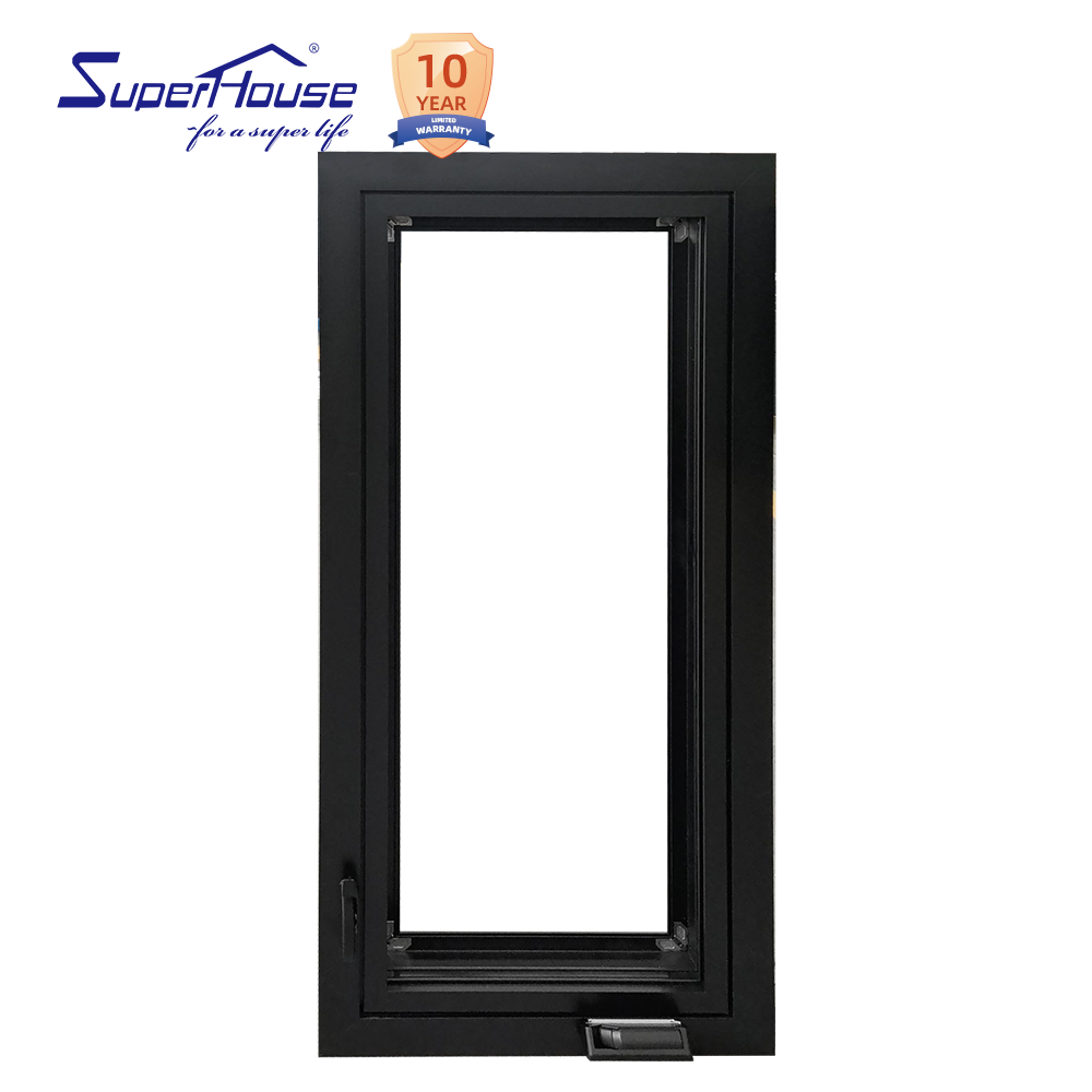 Modern Style Insulated Aluminum Windows with Tempered Glass AS2047 Certificated for Villas Houses Black Casement Window