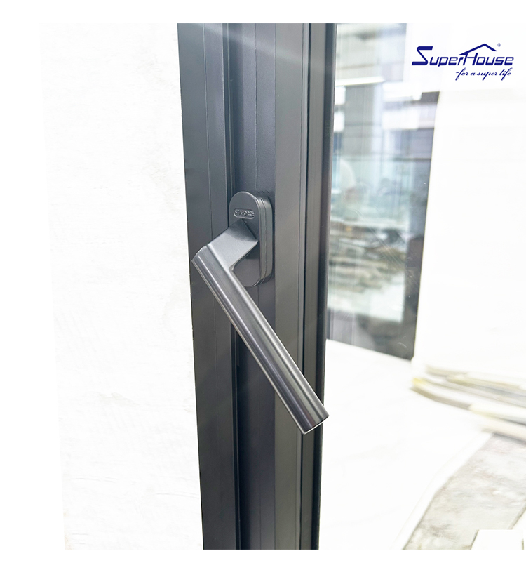 New Design Matte Black Frame Slim Aluminium Sliding Door System Soft Closing Narrow Frame Tempered Glass Sliding Door