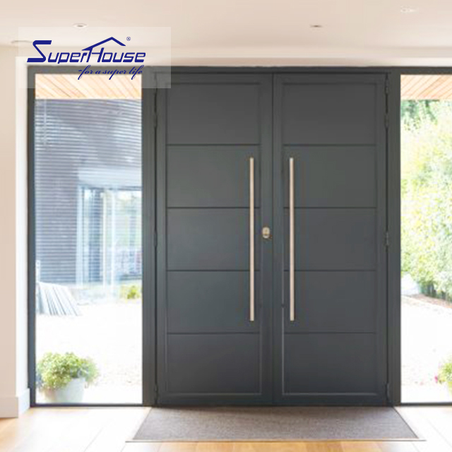 High Quality Hurricane Proof NFRC NOA FPA AS2047 Double Glass Aluminum Entry Doors with High Quality