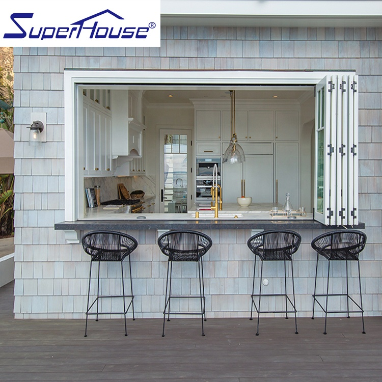 Impact Window NFRC FPA Aluminium Tempered Glass  Folding Window Balcony Window for Prefab House