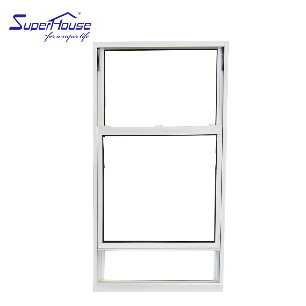 Superhouse AS2047 Australian Standard Waterproof Aluminium Double Tempered Glass Sash Window Single Hung Window