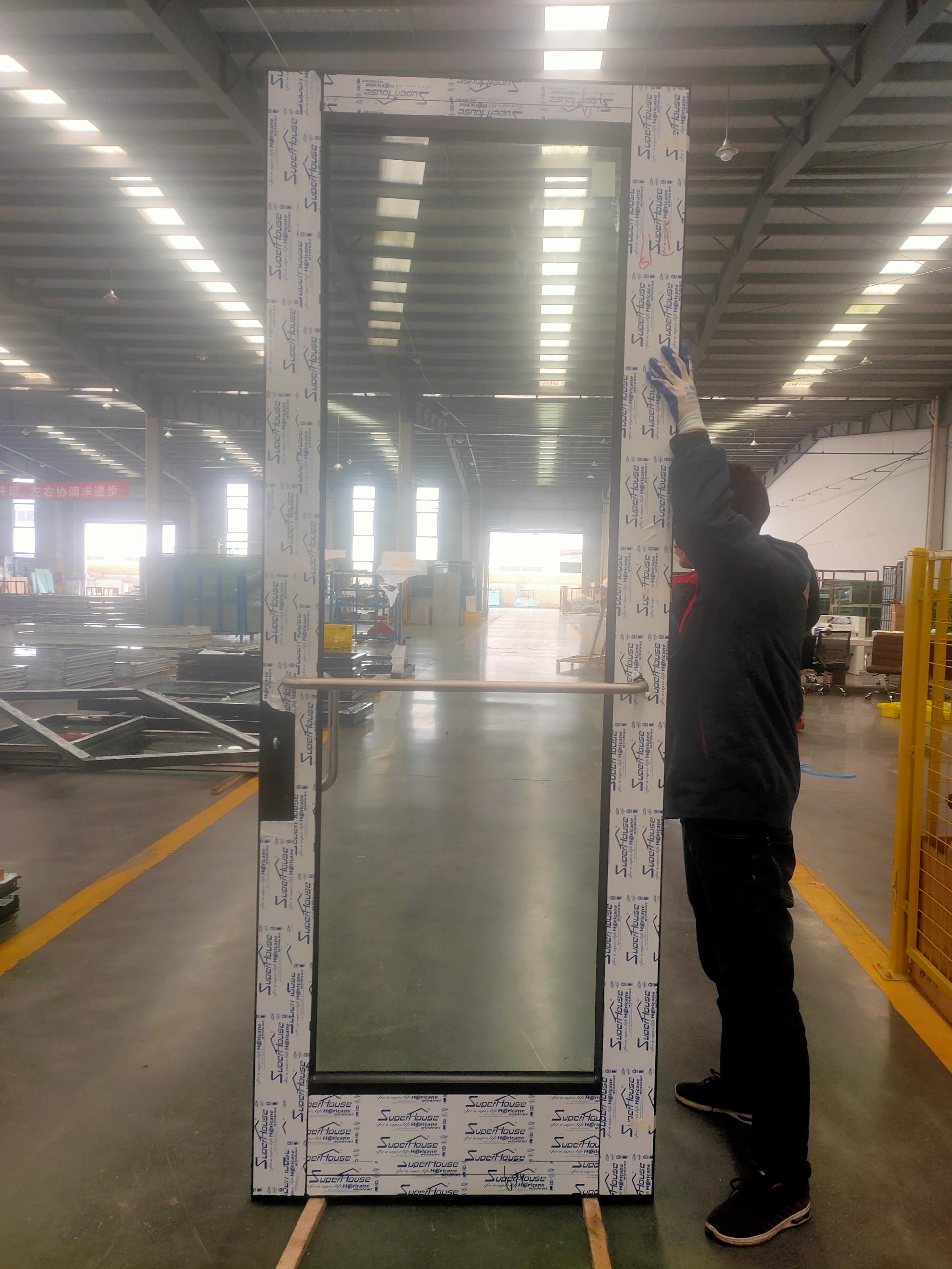 Impact NOA NFRC AS2047 Maimi Dade Approval Commercial Safety Glass Aluminum Escape Door