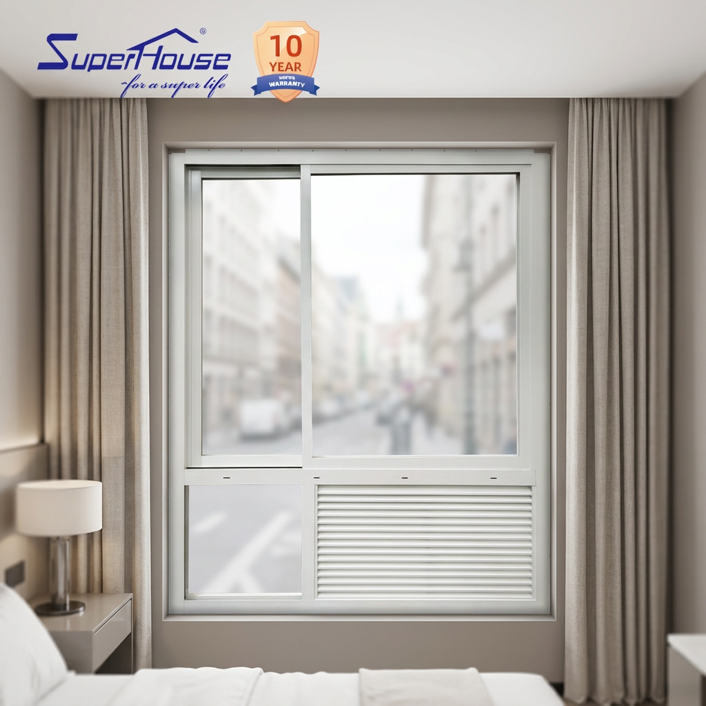 5 Star Hotel Exterior Modern Hurricane Proof Transmittance Laminated Safety Tempered Glass Aluminum Corner Joint Sliding Window