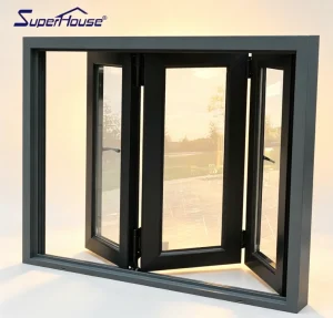 Commercial Restaurant Aluminum Folding Window Double Glazed Thermal Insulation Sound Proof Folding Insect Screen for Store Front