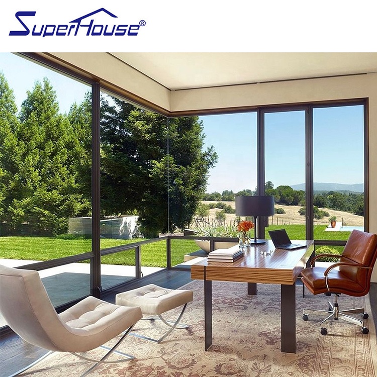 Commercial Office Slim Frame Aluminum Large Fixed Double Laminated Glass High Safety Windproof Waterproof for High Rise Building