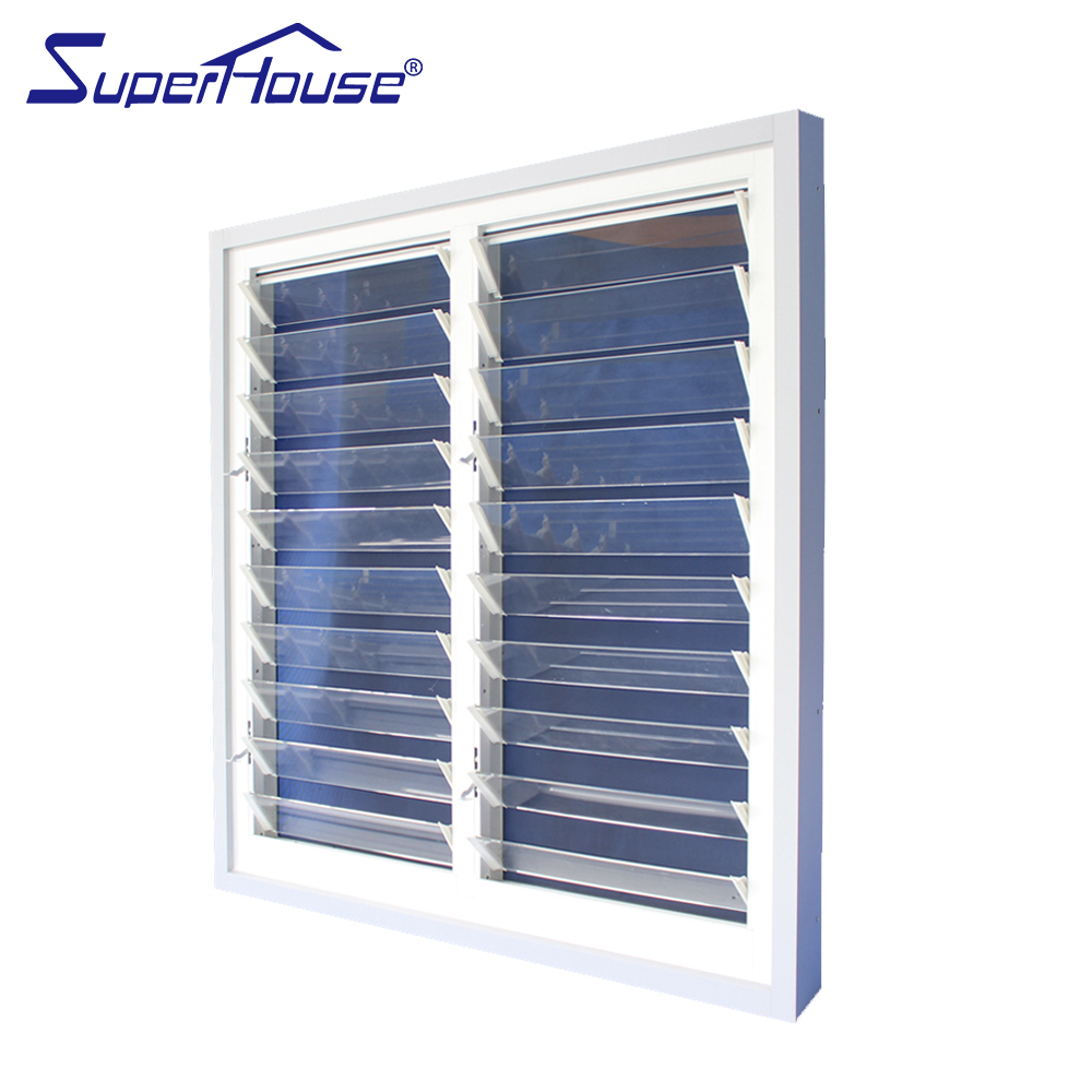 Modern Design Vertical Glass Louver Window Modern Aluminium Frame Tempered Glass Fixed Louver Window