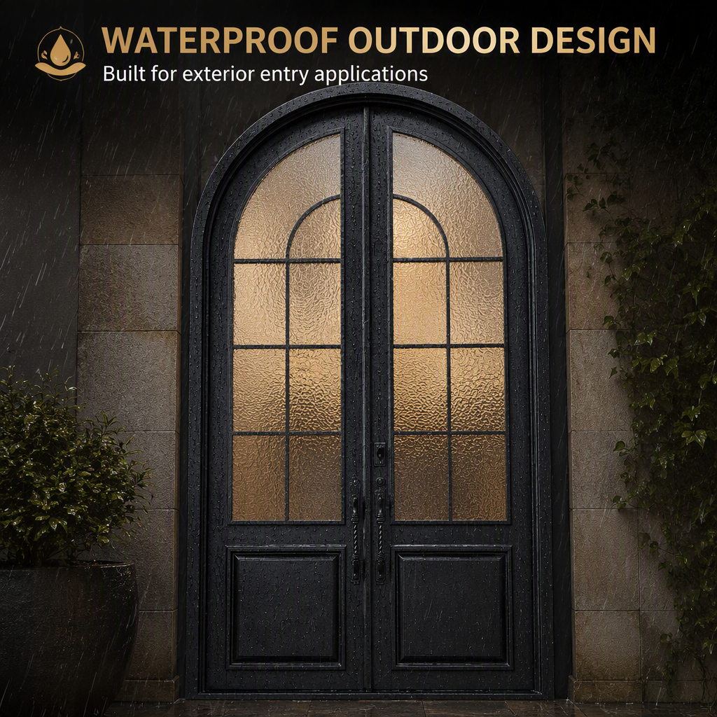 Custom Aluminum Arch Entry Door Exterior View