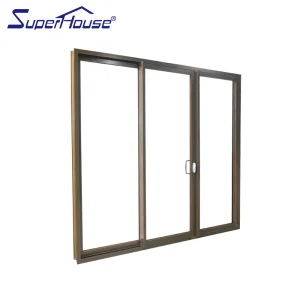 USA Standard Double Glazed Powder Coating Aluminium Door Sliding Door Stacker Door with Bronze Color