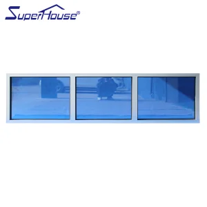 Superhouse NFRC Modern Large Size Fixed Aluminum Hurricane Impact Soundproof Double Glass Floor Corner Curved Picture Window