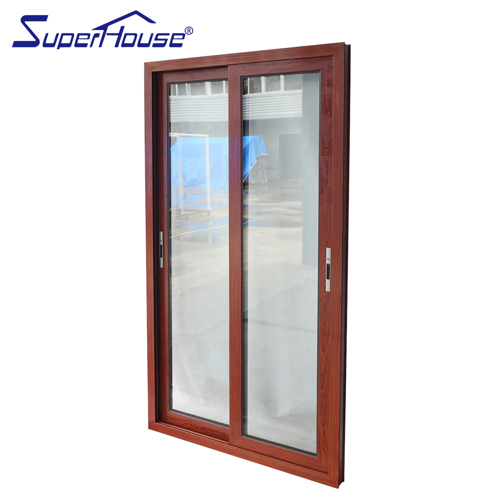 Customized Aluminum Double Tempered Glass Sliding Door NFRC AS2047 Balcony Courtyard Avoid Hurricane Impact Sliding Door