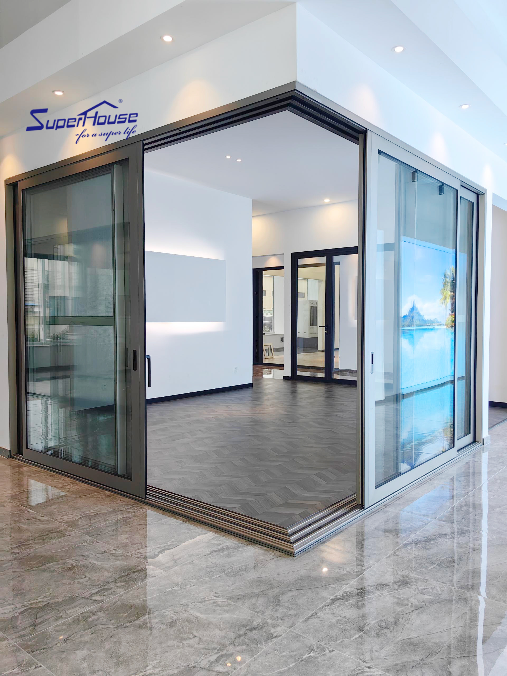 Customized Design Hurricane Proof NFRC NOA FPA AS2047 Double Glass Aluminum Lift-sliding Doors with High Quality