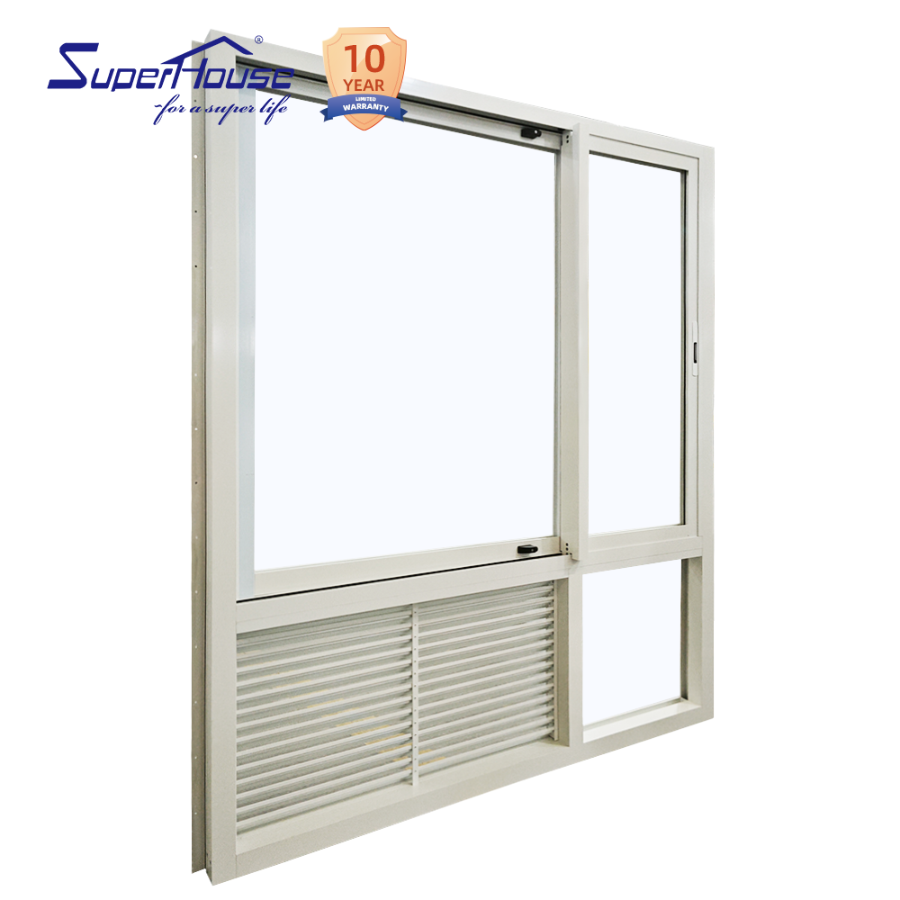 Hurricane Proof Aluminum Fixed Sliding Window Horizontal with Stainless Steel Screen NFRC Energy Star for Hotel Apartment Condo