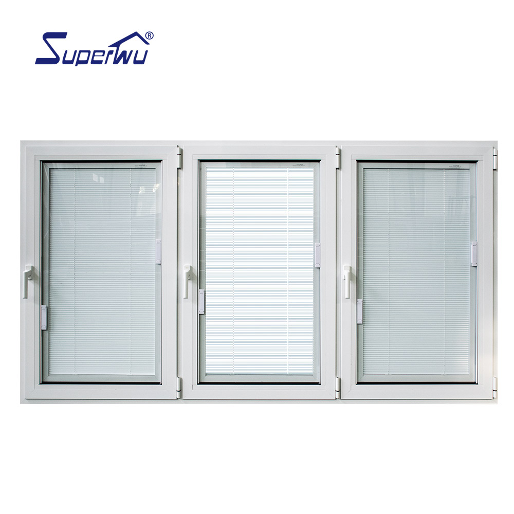 Florida Certified Hurricane Impact Resistant Aluminum Tilt&Turn Window Multi Point Lock Windproof Commercial Building Projects