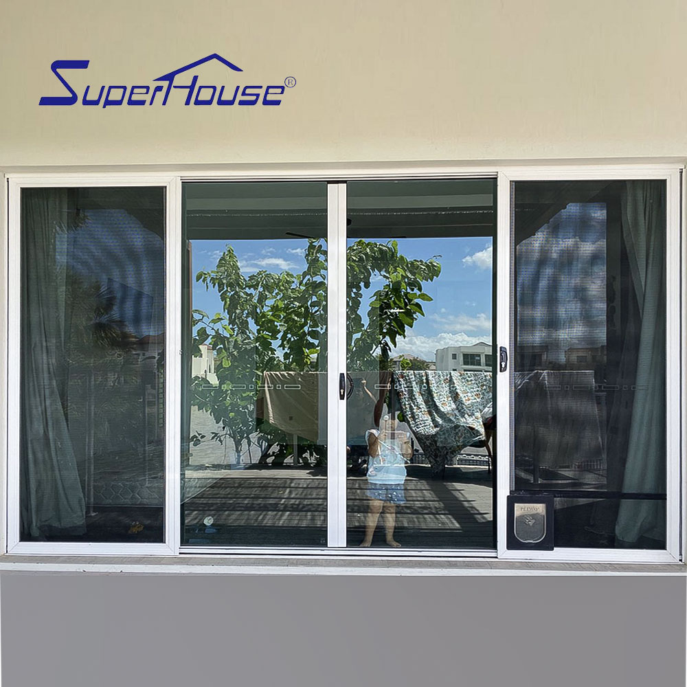 Multi-Track Stacker Door Florida Hurricane Reflective Privacy Glass D-Type Handle Anti-Pinch Design for Living Room Balcony