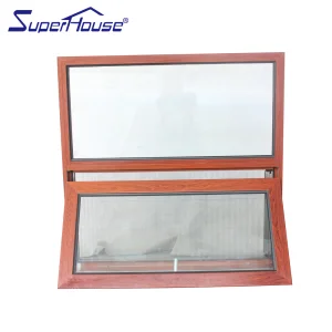 Superhouse AS2047 Hurricane Impact Aluminium Double Tempered Glass With Stainless Steel Flyscreen Awning Window
