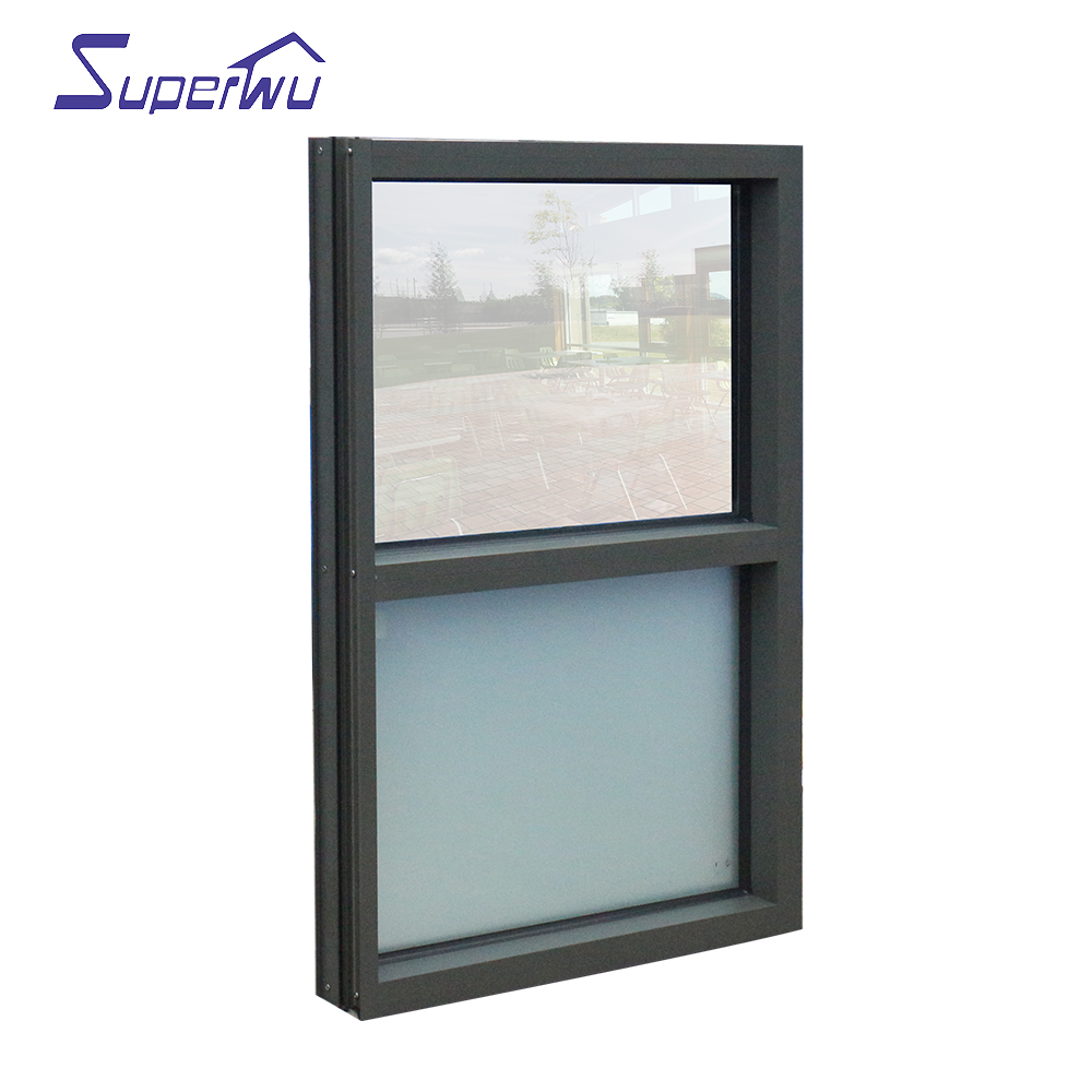Aluminum Fixed Window with Tempered Frosted Glass Powder Coated Frame AS2047 Certified Privacy Security Design for Residential