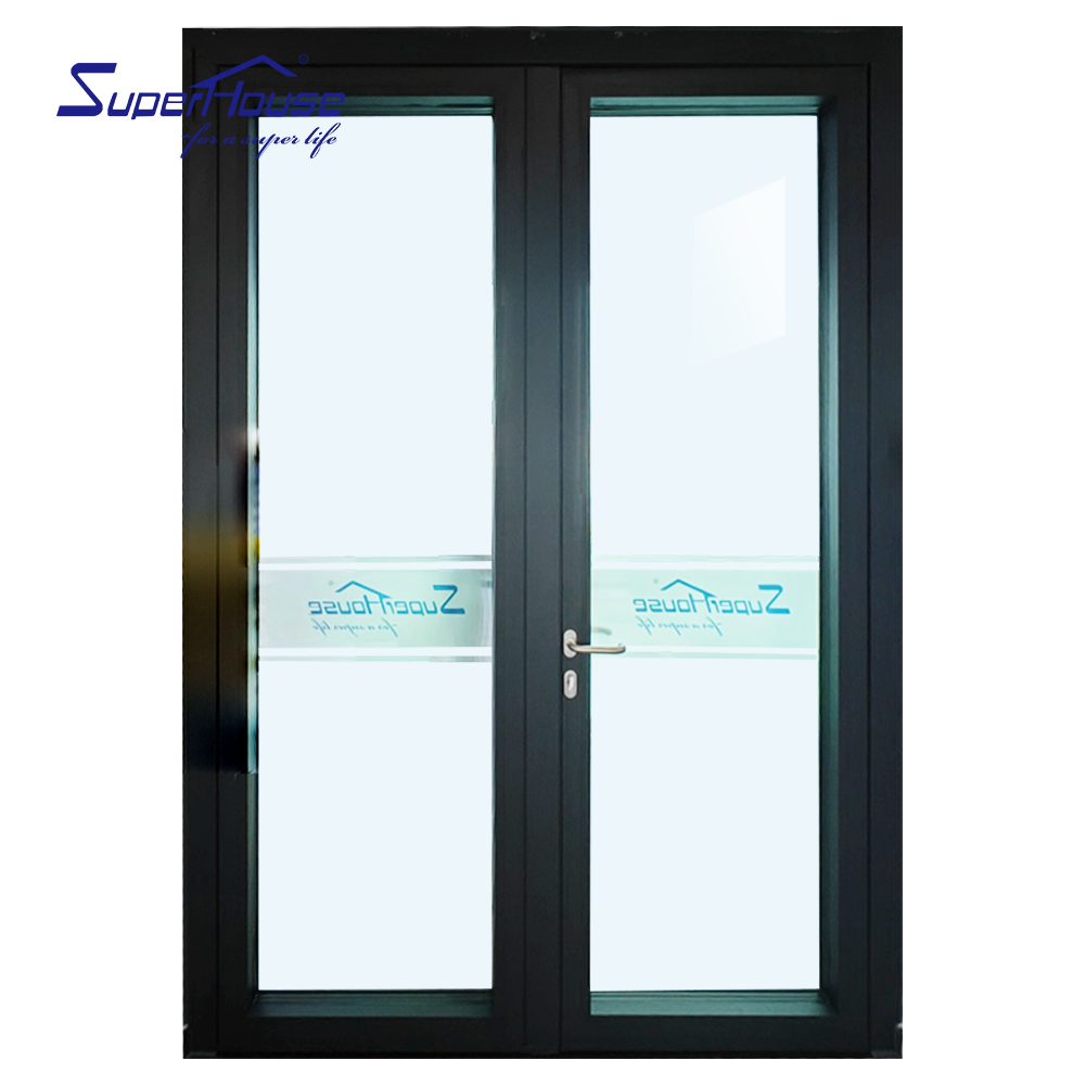 Customized Senior Aluminum Impact Rate Insulated Low Iron Super clear Tempered clear Glass Continuous Hinges Front Door