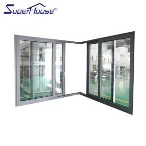 Modern Aluminum Alloy Sliding Door Screen Finished Surface Double Glazing Heat Insulated Corner Test Prototype