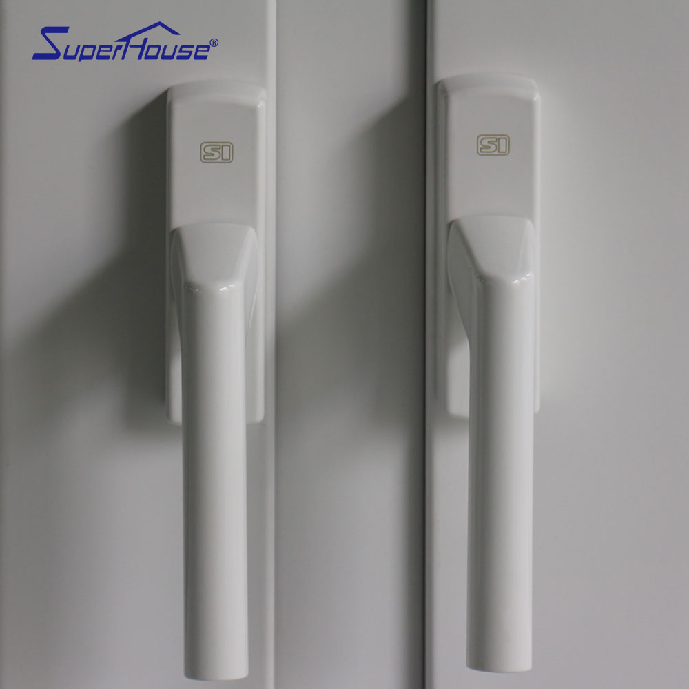 Superhouse Aluminum Alloy Double Glazing Tempered Glass Modern Design Hotel Use Soundproof White Casement Window