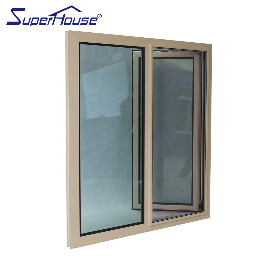 European Good Quality Rainproof Double Tempered Glass Tilt and Turn Windows Inward Aluminum Tilt and Turn Window