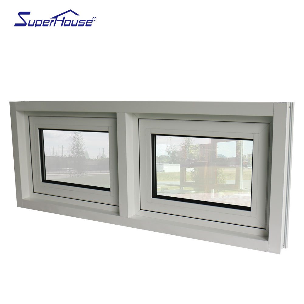 Superhouse Aluminum Alloy Double Glazing Tempered Glass Modern Design Hotel Use Soundproof White Casement Window