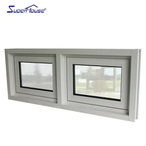Superhouse Aluminum Alloy Double Glazing Tempered Glass Modern Design Hotel Use Soundproof White Casement Window