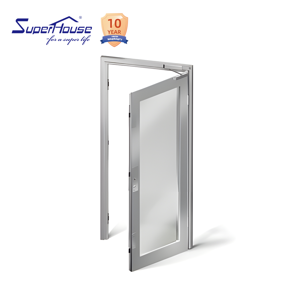 Sound Insulated Aluminium  Entry Door Smart Lock Black Front with Security Mesh  Fitting Slim Curved Top  Modern Style
