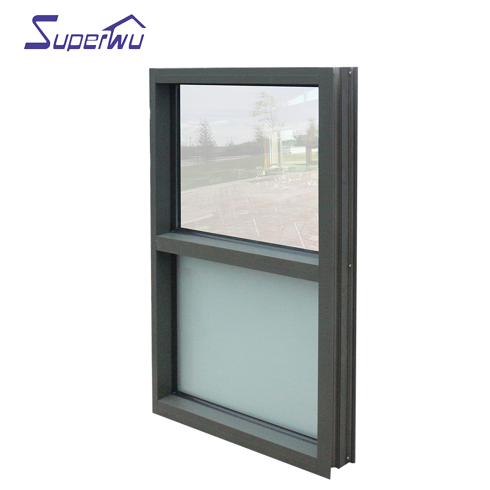 Aluminum Fixed Window with Tempered Frosted Glass Powder Coated Frame AS2047 Certified Privacy Security Design for Residential