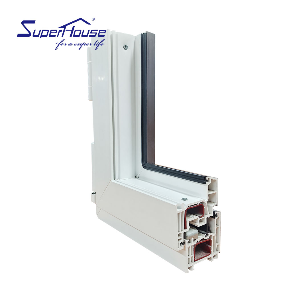 UPVC Casement Window with European System Profile Section of Upvc windows