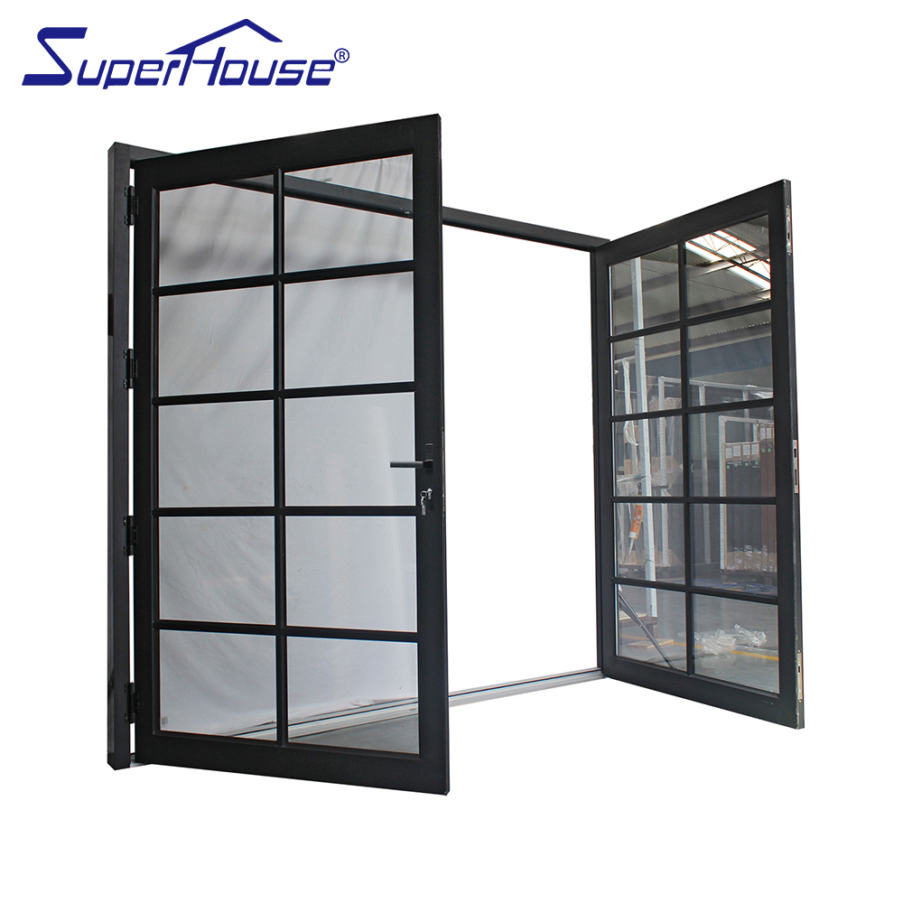 NFRC Certified Aluminum French Casement Door Double Insulated Glass Energy Efficient Waterproof for Patio Entry