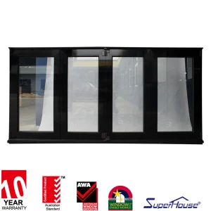 Premium Aluminum Alloy Folding Sliding Window Wall System for Balcony with Safety Tempered Glass and Multi Point Locking