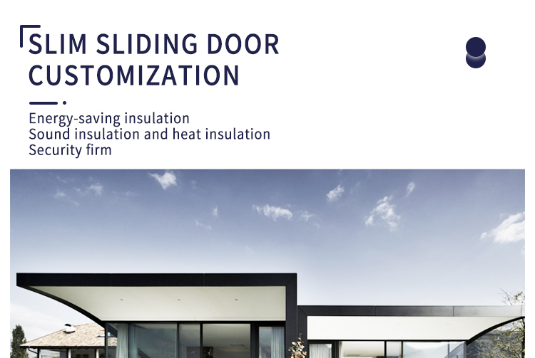 New Design Matte Black Frame Slim Aluminium Sliding Door System Soft Closing Narrow Frame Tempered Glass Sliding Door