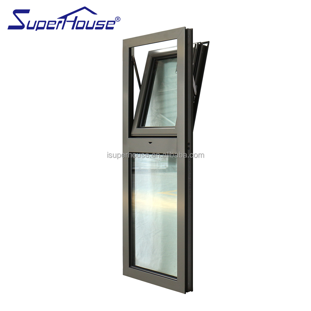 Commercial Hotel Aluminum Tilt&Turn Window Florida Certified Hurricane Impact Double Glass Windproof Soundproof Mass Production
