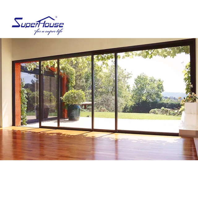 Residential House Mainly Export to North American Heavy Duty Thermal Break Sliding Door Aluminum Patio Glass Door
