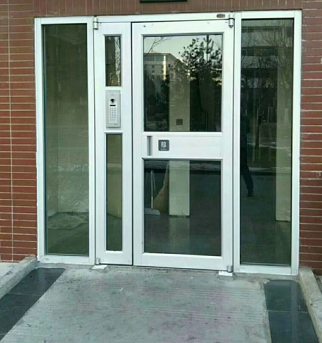 Apartment Commercial Used Emergency Braking Aluminum Insulated clear Tempered Glass Passwords Sensor Card Entrance Front Door