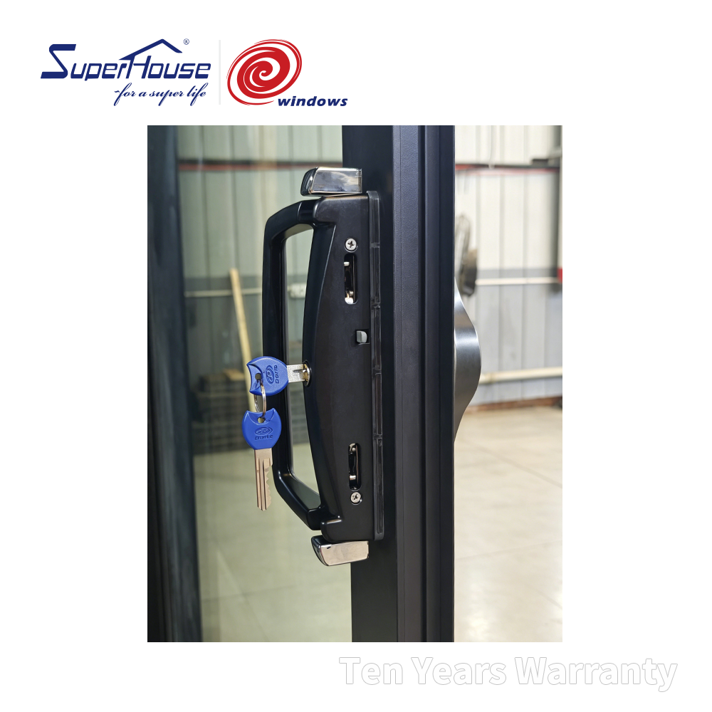 For Superhouse Modern Design Hurricane Double Glass Aluminum Sliding Door with Screen for Villas