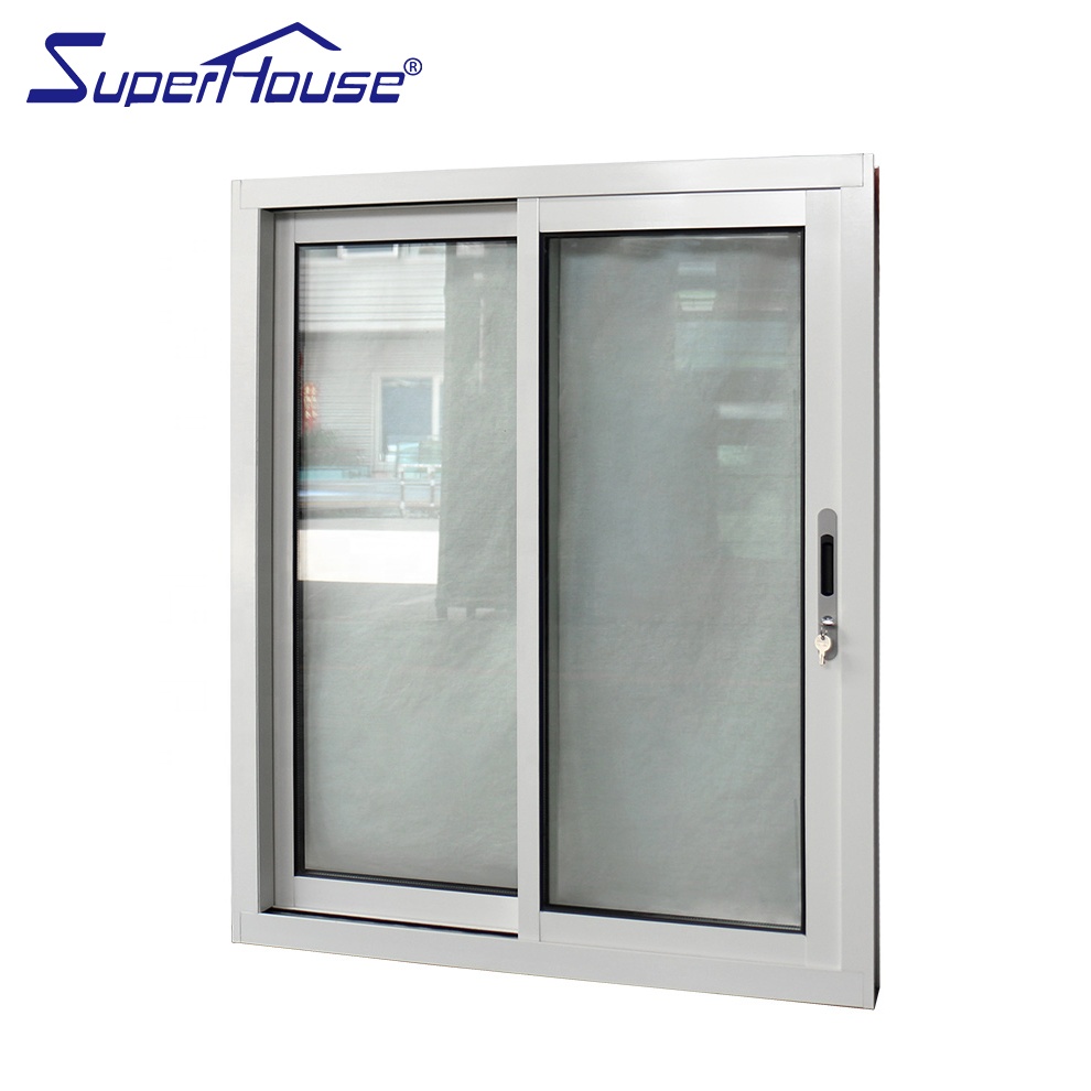 Hotel 4 Inch Limit Opening Aluminum Sliding Window Low-E Reflective Glass Waterproof Privacy Protection Customized for Bathroom