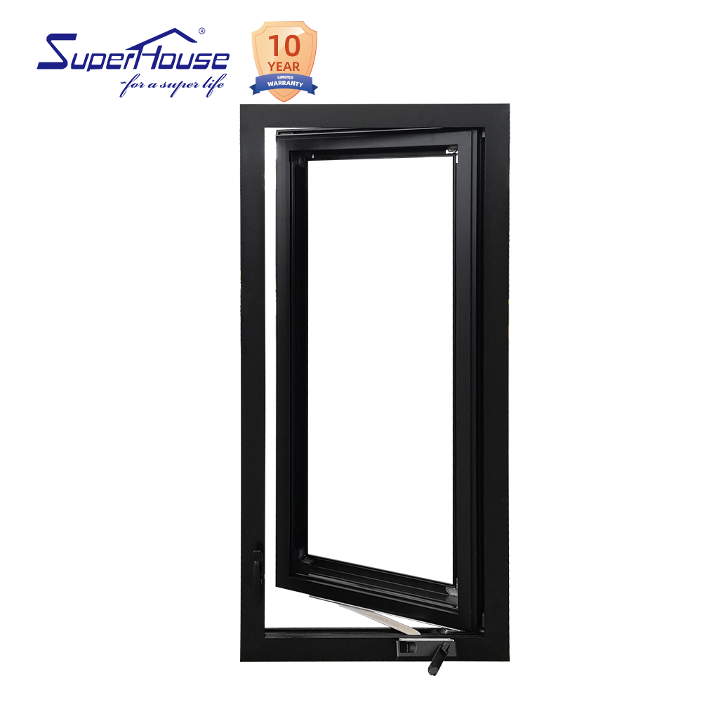 Modern Style Insulated Aluminum Windows with Tempered Glass AS2047 Certificated for Villas Houses Black Casement Window