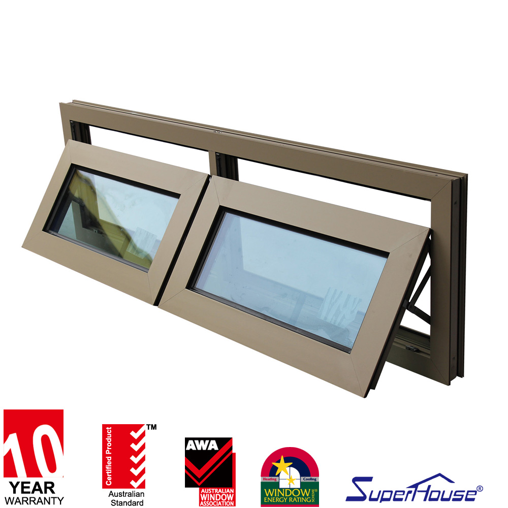 NFRC TITL 24 Thermal Break American Awning Window Big Glass Panel Aluminum Swing Casement Window Outward-Opening Windows