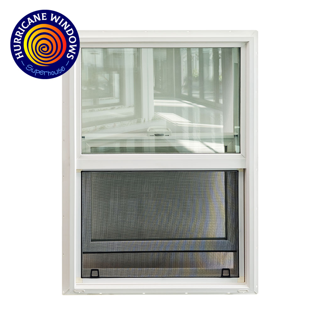 Superhouse American Waterproof Aluminium Double Glass Sash Window Single Double Hung Vertical Sliding Window