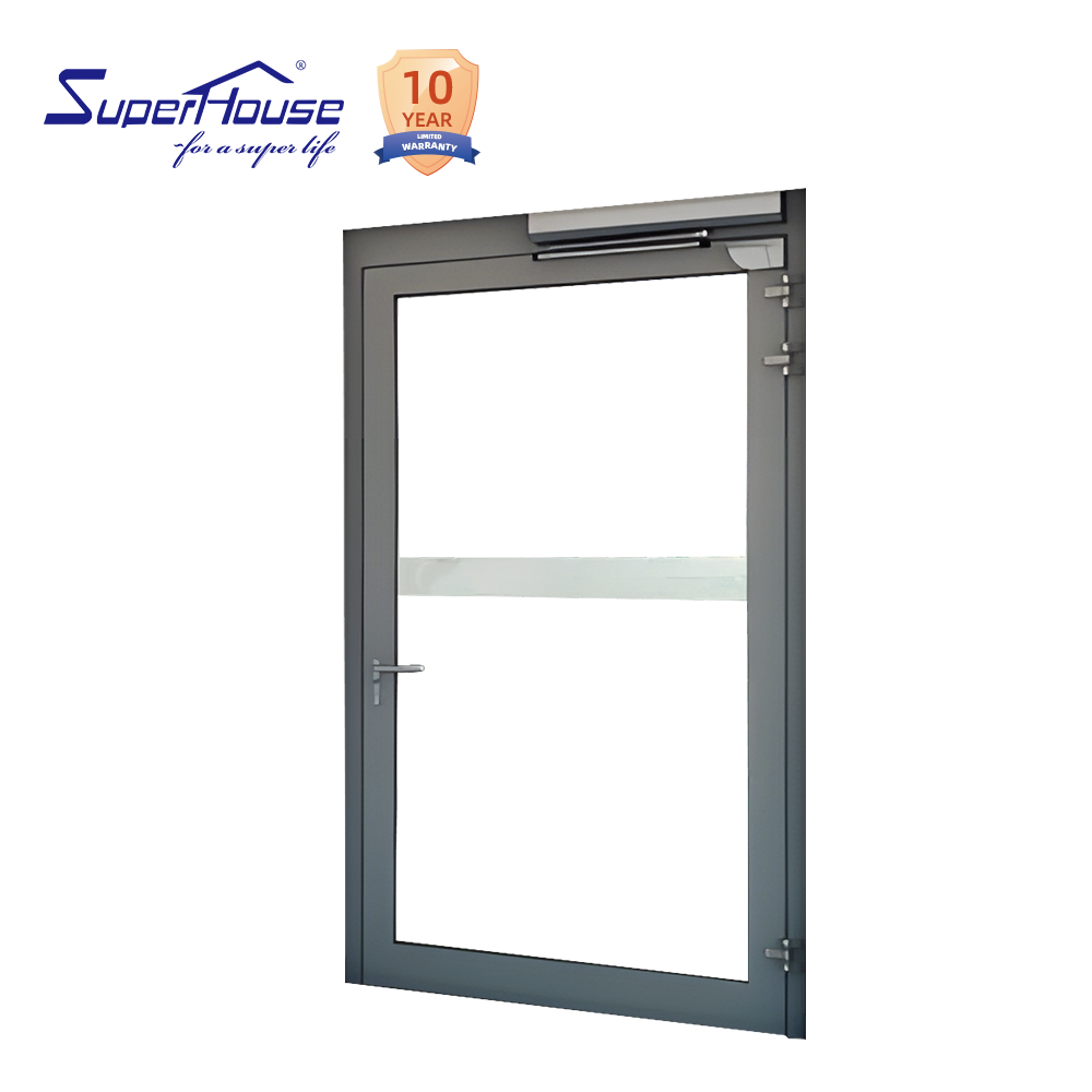 Custom Exterior Door Electric Anti-Pinch Commercial Aluminum Alloy Glass Supermarket Apartment School Mall Thermal Insulation
