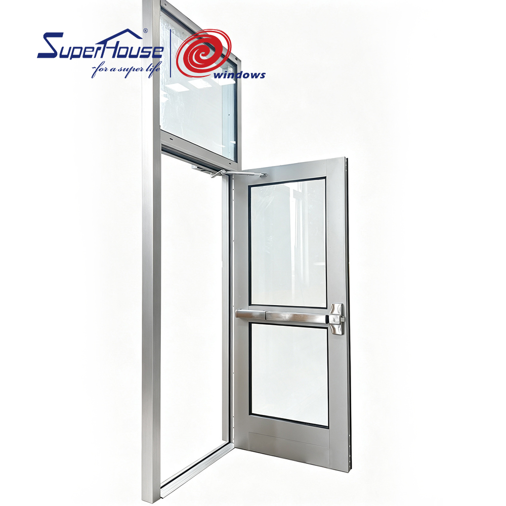 Florida NOA Modern Design Fixed Window Factory Price Impact  Commercial Project Escape  Door For Hotel