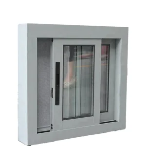 Superhouse Design UPVC Sliding Window Double Glazed Plastic Stainless Steel New Horizontal Modern Pvc Hanging Villa Windproof